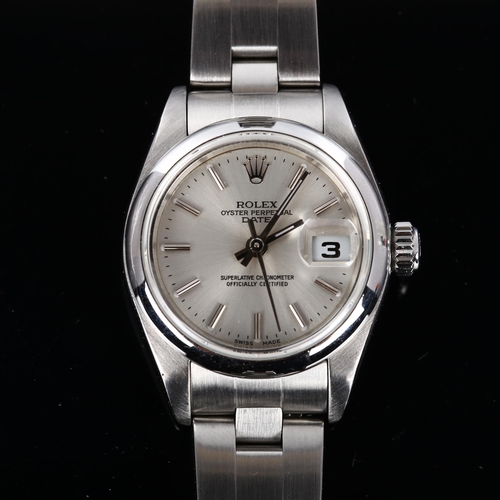 21 - ROLEX - a lady's stainless steel Oyster Perpetual Date automatic bracelet watch, ref. 79160, circa 2... 