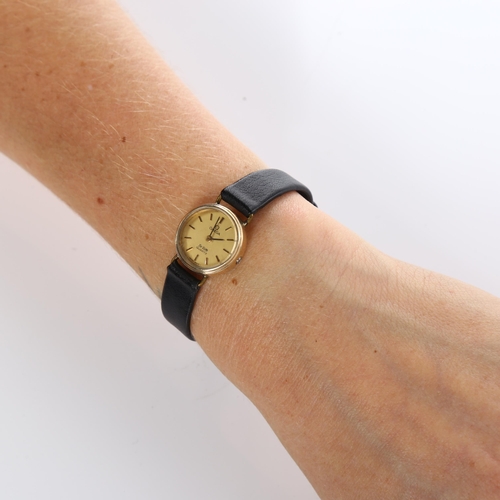 29 - OMEGA - a lady's gold-filled De Ville quartz wristwatch, ref. 1353, case width 19mm, not currently w... 