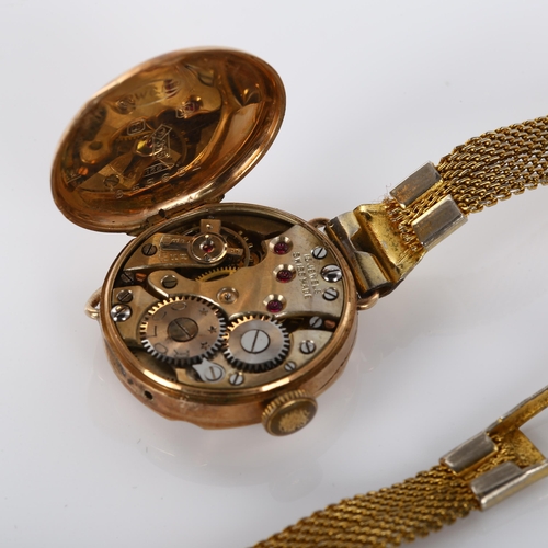 34 - ROLCO (ROLEX subsidiary) - an early 20th century lady's 9ct rose gold mechanical bracelet watch, sil... 