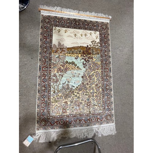 1130 - A Turkish handmade silk rug, 140cm x 93cm