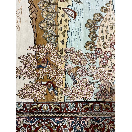 1130 - A Turkish handmade silk rug, 140cm x 93cm