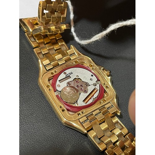 3 - CARTIER - a mid-size 18ct gold Panthere quartz bracelet watch, ref. 8839, circa 1990s, pale champagn... 