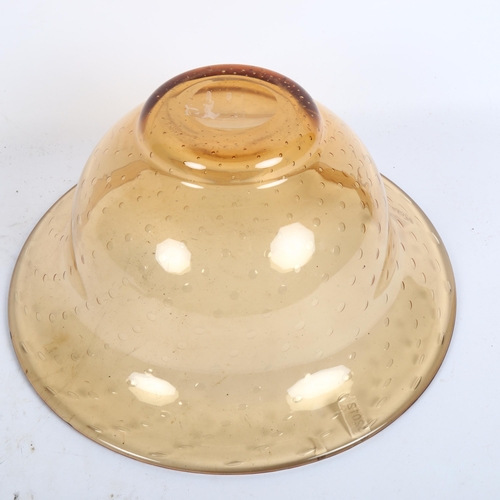 336 - A Whitefriars Vintage bubble glass table centre bowl, 30cm diameter