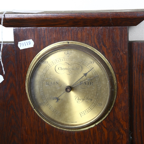 105 - 3 oak-cased barometers, largest height 38cm (3)
