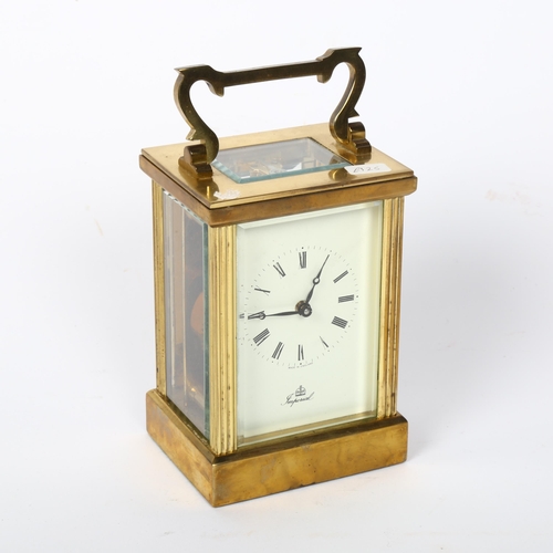 116 - An Imperial brass-cased carriage clock, with Fema 11 jewel movement and Roman numeral hour markers, ... 