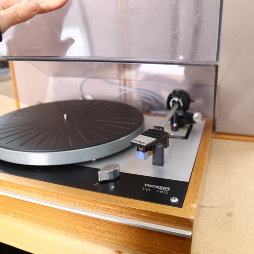 228 - Thorens TD160 turntable, and 2 Celestion Ditton 33 speakers, speakers height 60cm