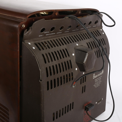 239 - An Art Deco Bakelite Bush radio television receiver TV62, width 42cm, height 42cm