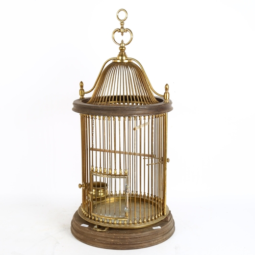 270 - A Vintage French brass bird cage, height 65cm, width 33cm