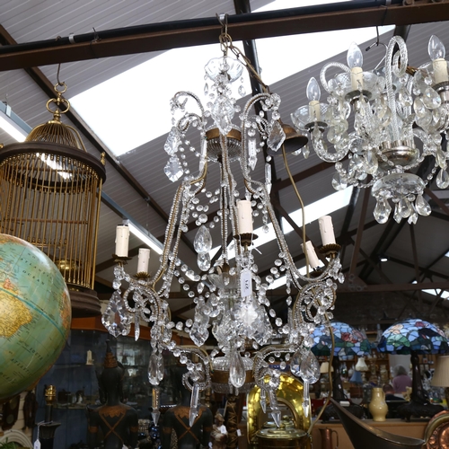 271 - A Vintage chandelier with glass lustres, height 80cm