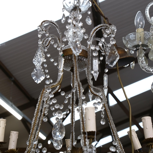 271 - A Vintage chandelier with glass lustres, height 80cm