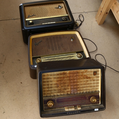 276 - 3 mid-century Bakelite radios, including Bush, Ferguson and Philips, radios are in A/F condition