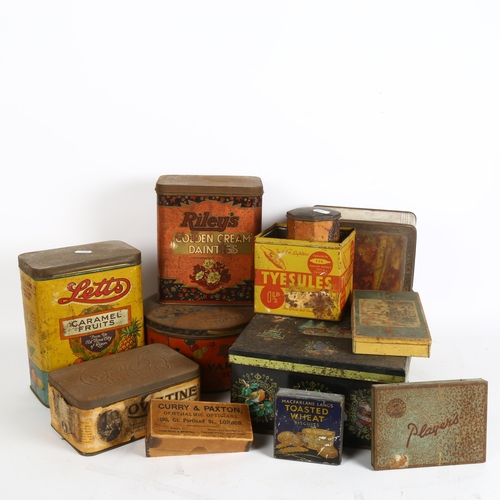 286 - A quantity of Vintage tins, including Ovaltine Rusks, Rileys Golden Cream Dainties, Letts Caramel Fr... 