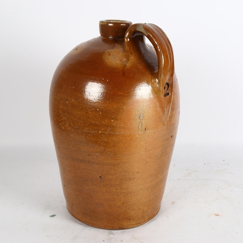 308 - An Antique stoneware flagon, engraved Webb Whitechapel London, Fulham Stone Pottery, height 38cm