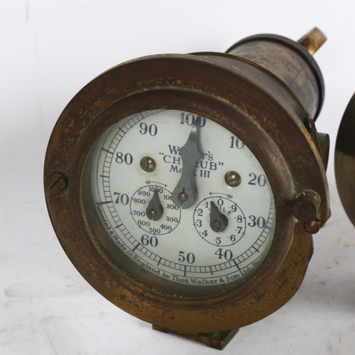 310 - A Walker's cherub Mk III ship's barometer, and an aneroid barometer, Millibars Mk II B