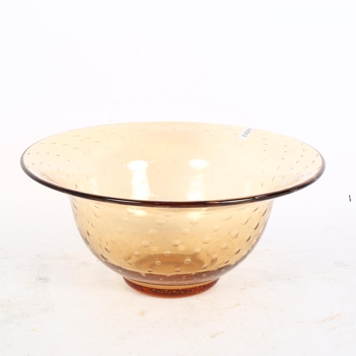 336 - A Whitefriars Vintage bubble glass table centre bowl, 30cm diameter