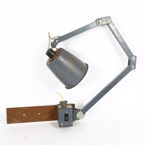 37 - MEMLITE - a mid-20th century machinist's anglepoise bench lamp, extended length 85cm