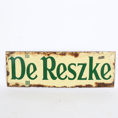 47 - A Vintage De Reszke Cigarettes enamel advertising sign, 15cm x 45cm