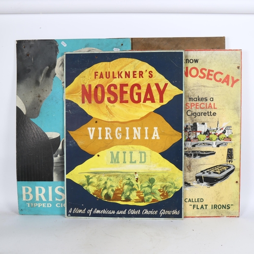 52 - 4 early 20th century cardboard pictorial cigarette advertising signs, including Capstan, Faulkner's ... 