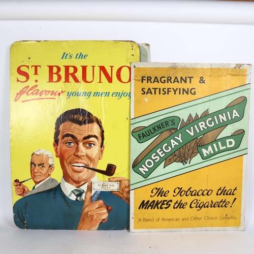 54 - 4 early 20th century cardboard pictorial cigarette advertising signs, including St Bruno, Digger Fla... 