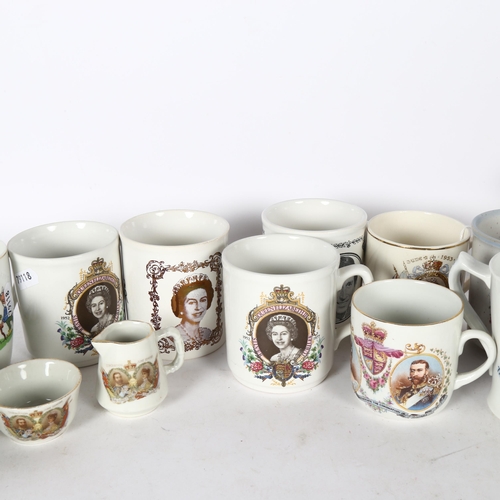 555 - A collection of Royal commemorative mugs