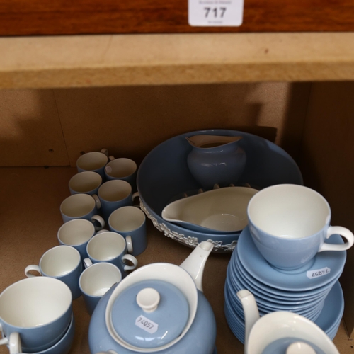 705 - Wedgwood Summer Sky coffee set and matching tea set, including teapot and toast rack, and Royal Albe... 