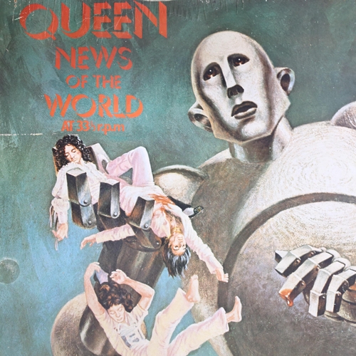 725 - Queen, News Of The World, album cover cardboard billboard used in a local record shop, used for adve... 