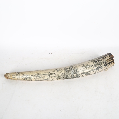 728 - A reproduction Scrimshaw, 55cm