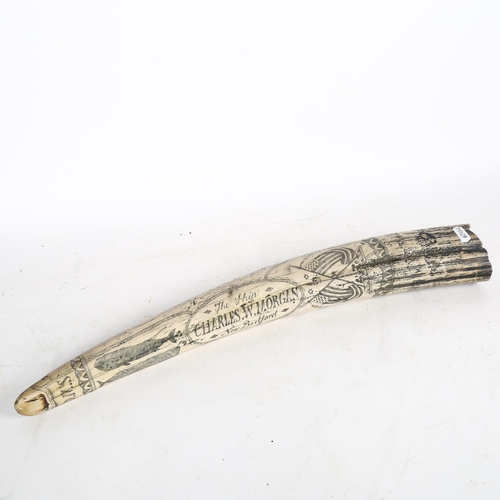 728 - A reproduction Scrimshaw, 55cm