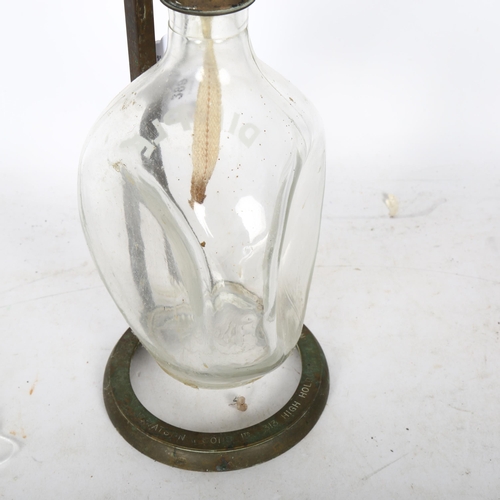 735 - An Antique microscope oil lamp, by W Watson & Sons Ltd of London, circa 1900, with dimple glass font... 