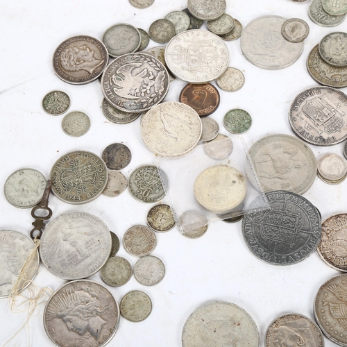 150 - Various world coins, including replica Elizabeth I, 1881 Republic Mexicana 8 Reales Wilhelm II Deuts... 