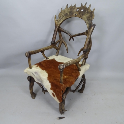 2130 - A modern resin antler chair, overall 64cm x 120cm x 60cm