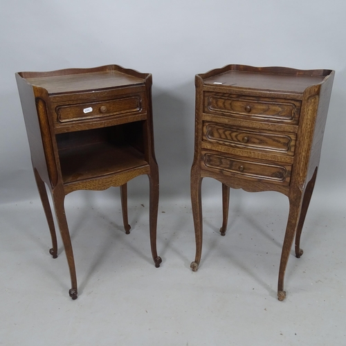 2148 - A pair of French oak bedside tables, 35cm x 73cm x 32cm