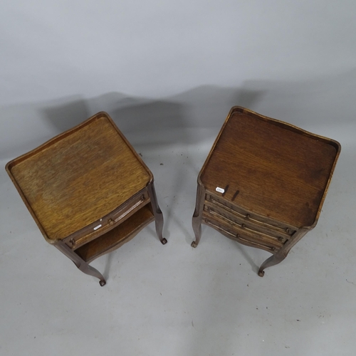 2148 - A pair of French oak bedside tables, 35cm x 73cm x 32cm