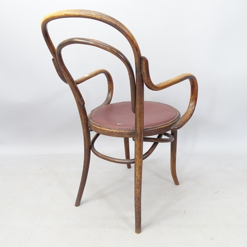 2149 - An Antique bentwood desk chair with studded seat