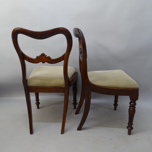 2157 - A set of 6 Victorian rosewood dining chairs, with carved decoration and drop-in seat