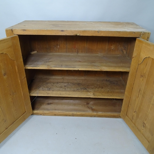 2167 - An Antique pine 2-door cupboard, 118cm x 96cm x 48cm