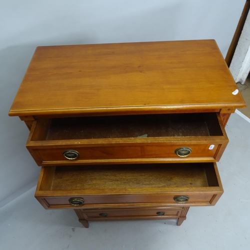 2177 - A French cherrywood chest of 7 drawers, 78cm x 130cm x 40cm