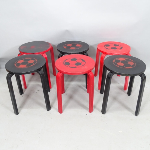 2191 - A set of 6 stacking stools in the manner of Aalto