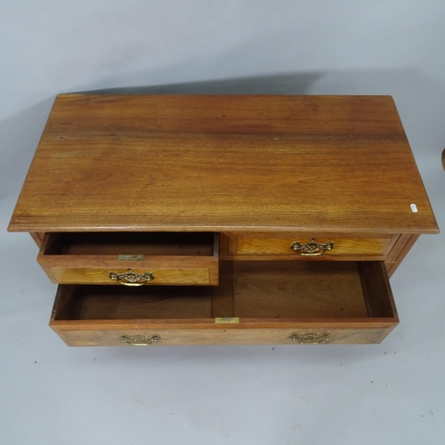 2017 - An Edwardian walnut chest of 2 short and 2 long drawers, 107cm x 74cm x 53cm