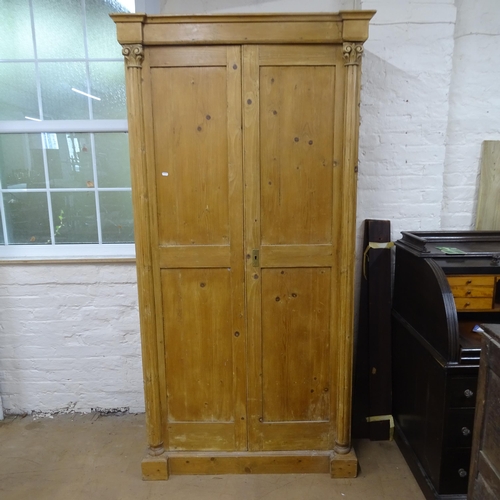 2039 - An Antique pine 2-door shop cabinet, with 42 fitted drawers, and carved fluted decoration, 118cm x 2... 