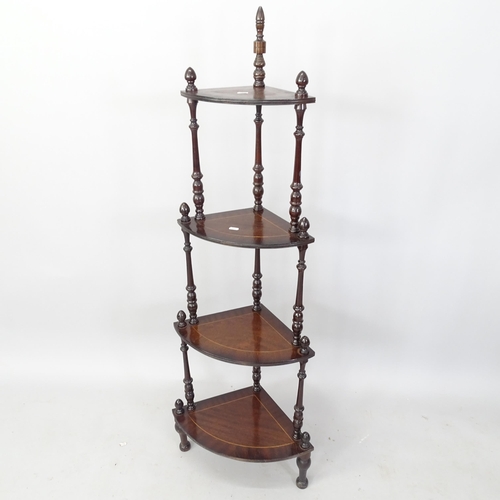 2072 - A reproduction mahogany 4-tier corner whatnot