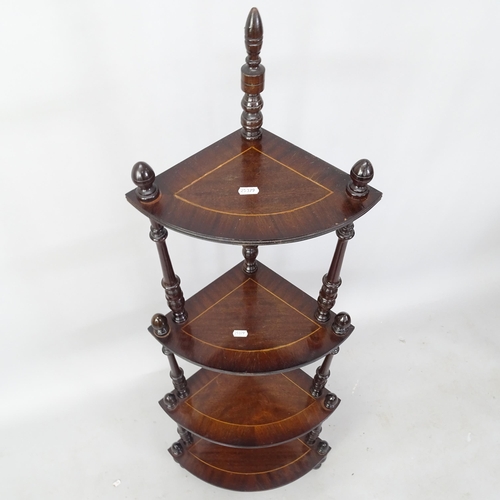 2072 - A reproduction mahogany 4-tier corner whatnot