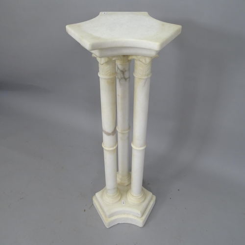 2074 - An alabaster pedestal, H89cm