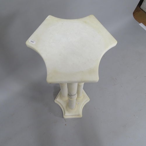 2074 - An alabaster pedestal, H89cm