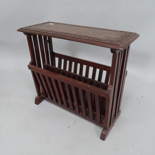 2083 - A stained oak magazine rack, 50cm x 44cm x 21cm