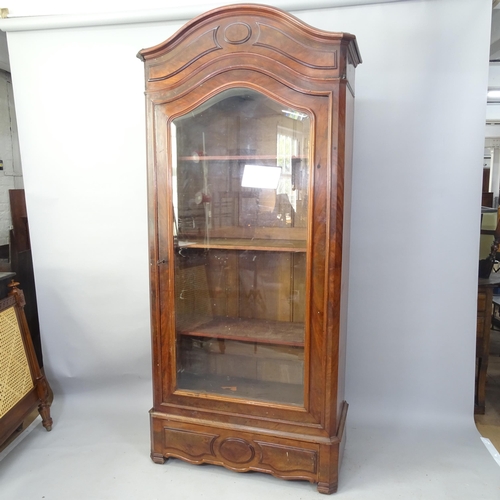 2095 - A French oak single-door armoire, fitted with 3 adjustable shelves, and single drawer below, 105cm x... 