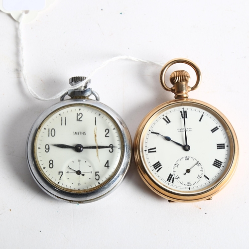 1050 - 2 pocket watches, comprising Goodwin gold plated example, and Smiths chrome plate example, only Smit... 