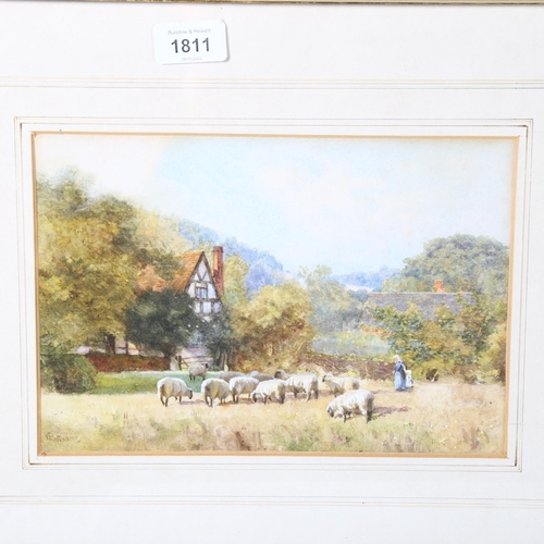 1811 - W Botham, watercolour, rural scene, 18cm x 26cm, and 2 other watercolours by different hands, framed... 