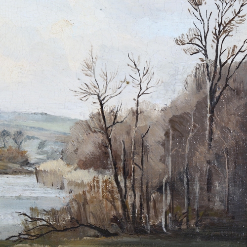 1826 - D H de Carteret, oil on board, on the Arun, 25cm x 35cm, framed