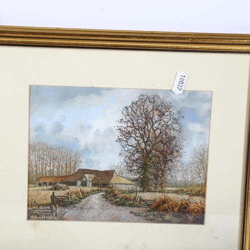 1827 - John Huges, 3 pastels, the White Bridge at Ickham, and 2 others, all framed (3)